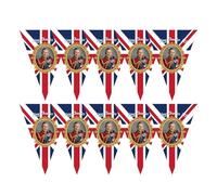 Generico Cuerda De Bandera Union Jack - Bandera Del Rey III | 3ª Union Jack Buntings, Bandera Británica De 8,2 Pies, Banderas La Coronación Del Nuevo Rey