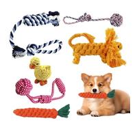 Genérico Cuerda de nudos para perros - 6 juguetes interactivos de algodón | Juego interactivo de masticación - para interior y exterior, juegos de tracción y despertar