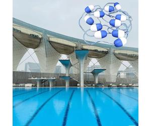 Genérico Cuerda de Seguridad Ajustable para Piscina de 320 pies con Ganchos de Acero Inoxidable y Boyas flotantes Bicolor para una Mejor Visibilidad, Ideal para la Seguridad de la Piscina.
