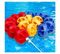 Genérico Cuerda de Seguridad Flotante para Piscina con 2 Ganchos, Separador de carriles Duradero para Zonas peligrosas, 1 m de Longitud, 10 Boyas, Personalizable, Resistente a los Rayos UV, Ideal par