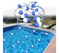 Genérico Cuerda divisoria de Piscina de 90 m con Boyas flotantes - Barrera de Seguridad para Piscinas enterradas, Profundas y Poco Profundas - Tamaño Ajustable con Ganchos de Anclaje para una separac