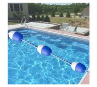 Genérico Cuerda divisoria de Seguridad para Piscinas con Flotador de Carril - Bola Flotante Azul y Blanca de 85.3 pies para Piscinas enterradas y elevadas, Incluye 2 Ganchos para Mayor Seguridad