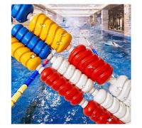 Genérico Cuerda divisoria de Seguridad para Piscinas con línea de flotación y Ganchos, de 5 a 55 m de Longitud, con Boyas de Colores (roja, Azul, Amarilla y Blanca) para la división de carriles y la
