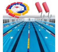 Genérico Cuerda divisoria de Seguridad para Piscinas - Línea de de 7 m con 2 Ganchos, Flotador de Nailon Resistente para marcar carriles, Ideal para Piscinas públicas y Playas, Visibilidad Mejor