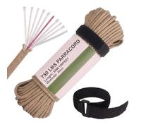 Genérico Cuerda Paracord 750 Alta Resistencia 10 Nucleos Inicia Fuego, Cordon de Supervivencia 415kg for Camping Senderismo Pulsera(Brown)