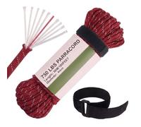 Genérico Cuerda Paracord 750 Alta Resistencia 10 Nucleos Inicia Fuego, Cordon de Supervivencia 415kg for Camping Senderismo Pulsera(Red)