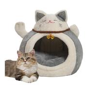 Generico Cueva de cama para gatos de invierno - Algodón 44 x 36 x 36 cm / 48 x 46 x 46 cm | Semi-Enclosed Dome-Shaped Kitten Nest | Warming Cat Bed For Cold Weather Indoor Home Apartment Sleeping