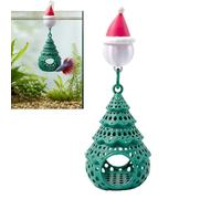 Genérico Cueva para Peces Flotante con Árbol de Navidad y Paisaje | Cueva de Gambas Decoraciones Acuario para Guppy Rana Gecko Enano Mascotas Acuáticas Jugar Descansar Criar