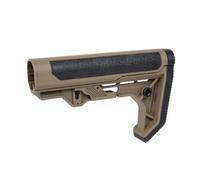 Genérico Culata M4 Airsoft Specna Arms Light Ops Stock para Plataforma M4/AR15, Color Tan, Polímero de Alta Resistencia, Cantonera Antideslizante