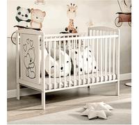 Genérico Cuna Cama para bebé Cama para niño Timmi Incl. colchón de Madera Maciza 3 Regulable en Altura 60x120 cm Blanco