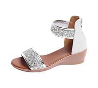 Genérico Cuñas Mujer Ortopedicas Sandalias Vestir Comodas Women Shoes Adult Female Long Slipper Socks For Women Summer Solid Color Casual Toe Flat Soft Slipper Socks For Sandalias (Silver,42)