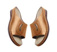 Genérico Cuñas Mujer Plataforma Sandalias Playa Cómodas Mujer Primavera/Verano Tacón de Pendiente Grande Tira Ancha Una Palabra Zapatos Casuales Transpirables Sandalias Confort (Brown,43)