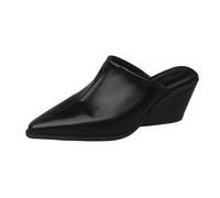 Genérico Cuñas Mujer Plataforma Sandalias Vestir Cómodas Women's Heels Spring Summer and Autumn Half Slippers with Pointed Toe High Heeled Sandals Fashionable Outer Wear Sandalia Negra (Black,36)