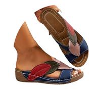 Genérico Cuñas Mujer Plataforma Sandalias Vestir Comodas Zapatillas de Verano para Mujer con Tiras Gruesas Y Tacón Bajo,Coloridas,para Playa Sandalias de Verano Zapatos Vestir (Blue,39)