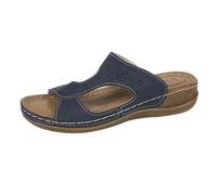 Genérico Cuñas Mujer Plataforma Zapatos Ortopedicos Comodas Zapatillas de Verano para Mujer,Estilo Retro,con Cabeza Redonda,Huecas,Sencillas,de Una Palabra,con Sandalias Esparto (Blue,37)