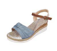 Genérico CuñAs Mujer Sandalias para mujeres Cuñas Sandalias Causales Zapatos del de los Classic Fit Sandals Zuecos Mujer Vestir (Grey, 37)