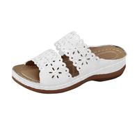 Genérico Cuñas Mujer Verano Plataforma Sandalias Cómodas Women's Slope Heel Slippers Hollow Casual Slippers Slope Bottom Shoes Sandals Sandalias con Cuña Mujer Negras (White,42)