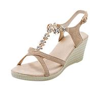 Genérico Cuñas Mujer Verano Sandalias Negras con Plataforma Mujeres Abre El Dedo Del Pie Cuñas Gruesas de Fondo Posmia Zapatos Estilo Posmia Sandalias Romanas Deportivas de Mujer (Brown,38)