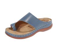 Genérico CuñAs Mujer Zapatillas de verano para mujer, con tacón bajo y uela gruesa, estilo retro, para playa y masaje. Sandalias CuñA (Blue, 37)