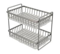 Genérico Cup Drying Rack For Counter - 13.19 Inches, Two Layer Stainless Steel Organizer | Drainage Tray Storage Basket, Rust Proof Holder For Coffee Cups Plates Water Bottles Kitchen Desktop