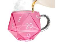 Genérico Cup For Tea - Polyhedral Dice Breakfast Cup | Glass Drinking Mug, Fantasy Beverage Tumbler, Rainbow D20 Coffee Container For Birthday Party Workplace Weekend Leisure