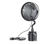 Genérico Cup Holder Fan, Vehicle Blowing Fan, 0.85x0.54in 3 Speeds Portable, 12v/24v Power Compatibility, Compact Design for Travel, Road Trip, Camping, Outdoors, Daily Commute