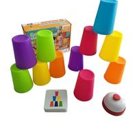 Genérico Cup Stacking Game - Educational Funny Stacking Nesting Cups For Kids Development | PP with Colorful Design, Quick Cup Challenges, Fine Motor Skill Practice, Hand-Eye Coordination