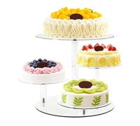 Genérico Cupcake Holder Stand,Acrylic 4-Tier Charming Round Serving - 4 Tiered Cupcake Stand Dessert Display,for Cookie Food Pastry Candy Wedding Birthday Christmas Party Shower Home Bar Holiday