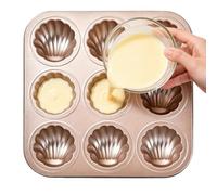 Genérico Cupcake Pan | 9-slot Muffin Dessert Bakeware | 10.63x10.63x0.87 Inches Non-stick Reusable Animal Cupcake Molds | For Brownie Cheesecake Chocolate Butter Food Oven Lunch Kitchen Home