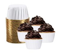 Genérico Cupcake Wrappers - Aluminum Foil Baking Cups, Heat Resistant Muffin Cases, Pastry Holders | Non Stick Safe Foil Shells, Birthday Wedding Party Catering Dessert Cake Kitchen Baking Tool Packs
