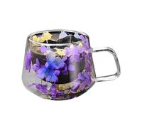 Generico Cupi di caffè a doppio - tazze da tè fusion florale, eleganti bevande di termico | Doppia parete leggera per espresso, caffè ghiacciato, supporto di bevande versatile per casa e uffi