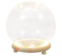 Genérico Cúpula de Cristal Diseño Luminoso para Exhibir Flores Preservadas, Cubierta de Vidrio y Base de Madera Adecuado para Decoración de Mesa o Estantería