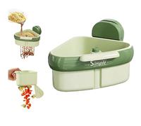 Genérico Curetoaway Suction Cup Sink Corner Rack, 2025 New Curetoaway Suction Cup Sink Corners Rack, Corner Trash Catcher No Drilling For Food Waste, For Kitchen Bathroom Dishware (1 PCS Green)