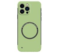 Genérico Curranet Magnetic Frameless Hard Case for iPhone 11/12/13/14/15/16/17 Series, Ultra Thin Anti-Shock and Anti-Scratch Hard Phone Borderless Magnetic Cases (Green,for 16 Plus)