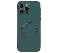 Genérico Curranet Magnetic Frameless Hard Case for iPhone 11/12/13/14/15/16/17 Series, Ultra Thin Anti-Shock and Anti-Scratch Hard Phone Borderless Magnetic Cases (Dark Green,for 16 Plus)