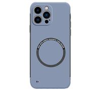 Genérico Curranet Magnetic Frameless Hard Case for iPhone 11/12/13/14/15/16/17 Series, Ultra Thin Anti-Shock and Anti-Scratch Hard Phone Borderless Magnetic Cases (Gray,for 14 Pro)