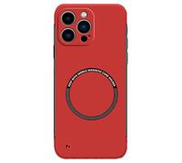 Genérico Curranet Magnetic Frameless Hard Case for iPhone 11/12/13/14/15/16/17 Series, Ultra Thin Anti-Shock and Anti-Scratch Hard Phone Borderless Magnetic Cases (Red,for 13 Pro)