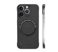 Genérico Curranet Magnetic Frameless Hard Case for iPhone 17 Series, Ultra Thin Hard Pc Magnetic Frameless Case, for 17/16/15/14 Pro MAX (14promax,Black)