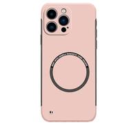 Genérico Curranet Magnetic Frameless Hard Case for iPhone, Ultra Thin Anti-Shock and Anti-Scratch Hard Phone Borderless Magnetic Cases for iPhone 11/12/13/14/15/16/17 Pro MAX (for 15,Pink)