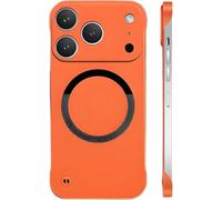 Genérico Curranet Ultra Thin Anti-Shock and Anti-Scratch Hard Phone Borderless Cases, Ultra-Thin Frosted Magnetic Suction Frameless Hard Case for iPhone 16/17 Pro MAX (17 Pro,Orange)