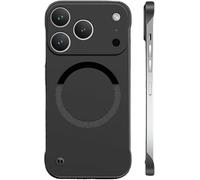 Genérico Curranet Ultra Thin Anti-Shock and Anti-Scratch Hard Phone Borderless Cases, Ultra-Thin Frosted Magnetic Suction Frameless Hard Case for iPhone 16/17 Pro MAX (17 Air,Black)