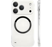 Genérico Curranet Ultra Thin Anti-Shock and Anti-Scratch Hard Phone Borderless Cases, Ultra-Thin Frosted Magnetic Suction Frameless Hard Case for iPhone 16/17 Pro MAX (16,White)