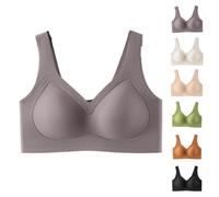 Genérico Curvera Jelly Bra, Lifting Wire-Free Jelly Bra, Womens Wireless Push up No Underwire Bras,Seamless Comfort Breathable (Gray,XXL)