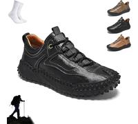 Genérico Cushygait Boots for Men, Cushygait Boots Vintage Leather Hiking Shoes, Supportive Orthopedic Work Boot (black,47)