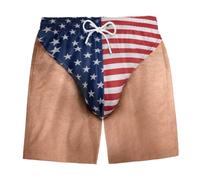 Genérico Custom Funny Patriotic Men Swim Trunks, Freedom and Chill Beach Shorts with Mesh Lining, 3D Hairy Body Briefs Graphic Shorts Básico