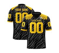 Genérico Customizable Football Jersey for Men and Women Personalized Team Uniform with and Number Fabric