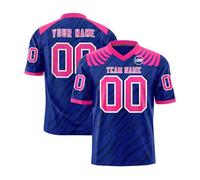 Genérico Customizable Football Jersey Personalized Team & Number Fabric, Unisex Adult Sizes