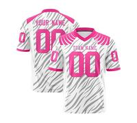 Genérico Customizable Football Jersey with Striped Print V Neck Short Sleeve Fabric Personalized Team Number