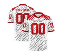 Genérico Customizable Football Jersey with Striped Print V Neck Short Sleeve Fabric Personalized Team Number