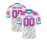 Genérico Customizable Football Jersey with Striped Print V Neck Short Sleeve Fabric Personalized Team Number